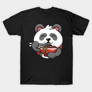 cute panda eat noodles T-Shirt